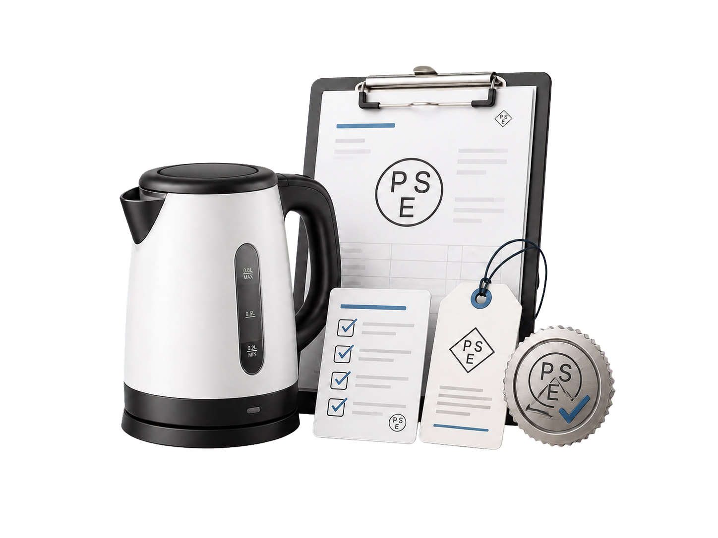 Electric kettle and technical documents for PSE certification